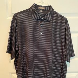 Peter Millar collared shirt, Black with print